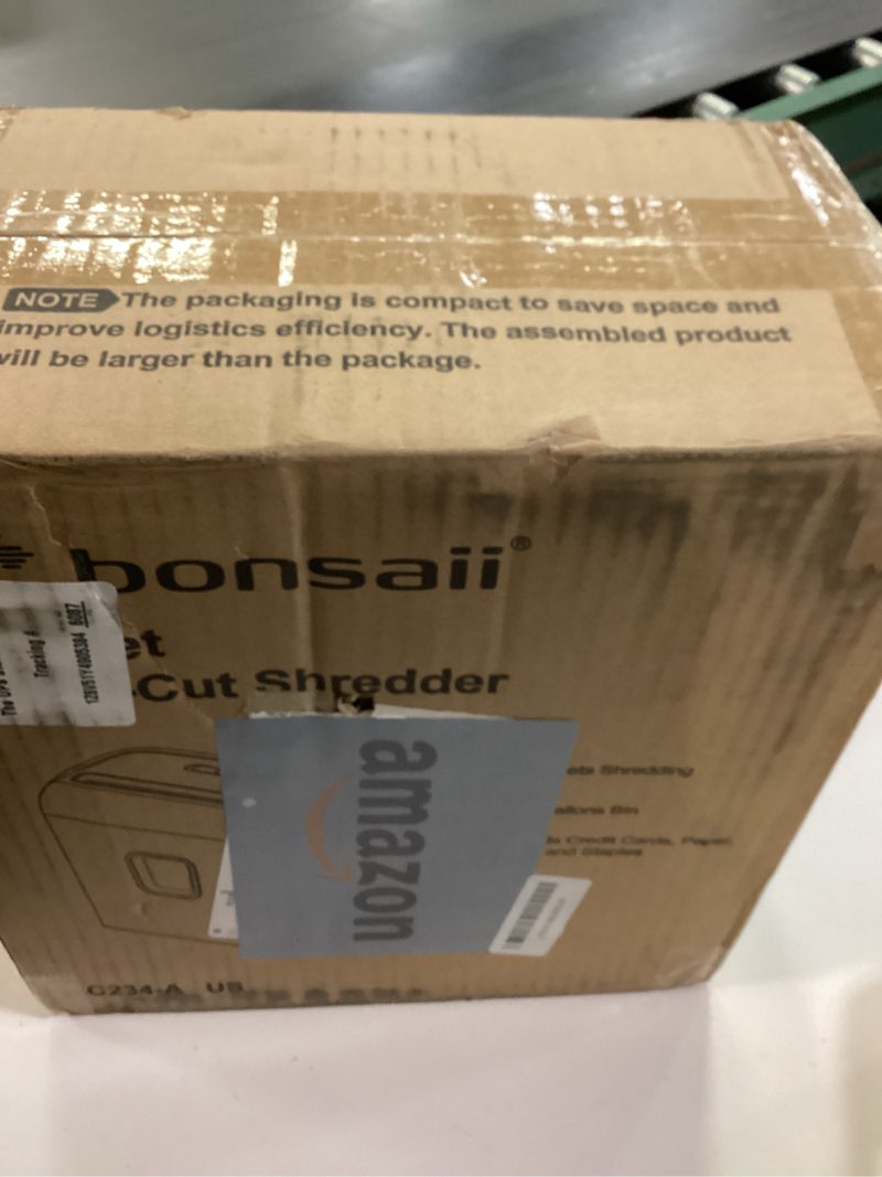 Condition photo showing New/Like New for Bonsaii 6-Sheet Micro-Cut Paper Shredder, P-4 High-Security for Home & Small Office Use, Shreds Credit Cards/Staples/Clips, 3.4 Gallons Transparent Window Wastebasket, Black (C234-A) Black Microcut