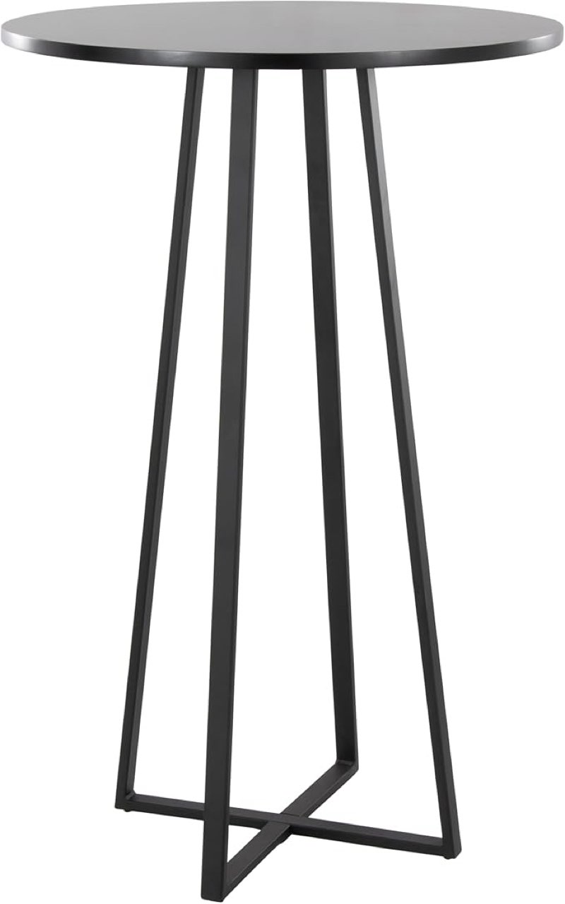 Cosmo Height Table, High Top Table, Bistro Table, Pub Table, Round Tall Table, Counter Height Dining Table, High Table, Kitchen Bar Table, Round Bar Table, Round Cocktail Table (Black / Black, 40” 