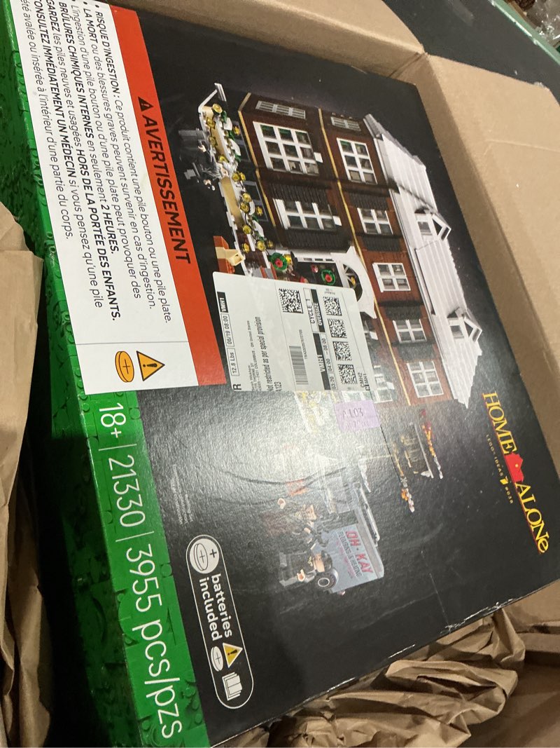 Condition photo showing As Is for lego ideas home alone mccallisters’ house 21330 building set for adults, movie collectible gift idea with 5 minifigures