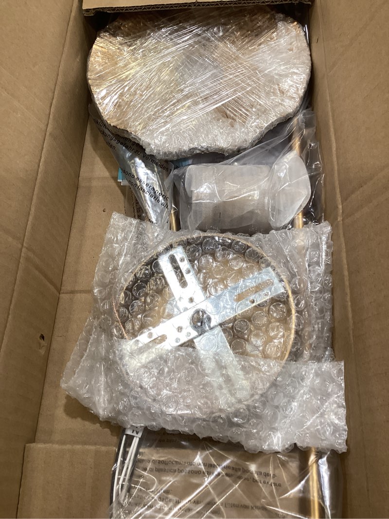 Condition photo showing As Is for zglaojt 3 light vintage vanity light gold bathroom light fixtures over mirror.