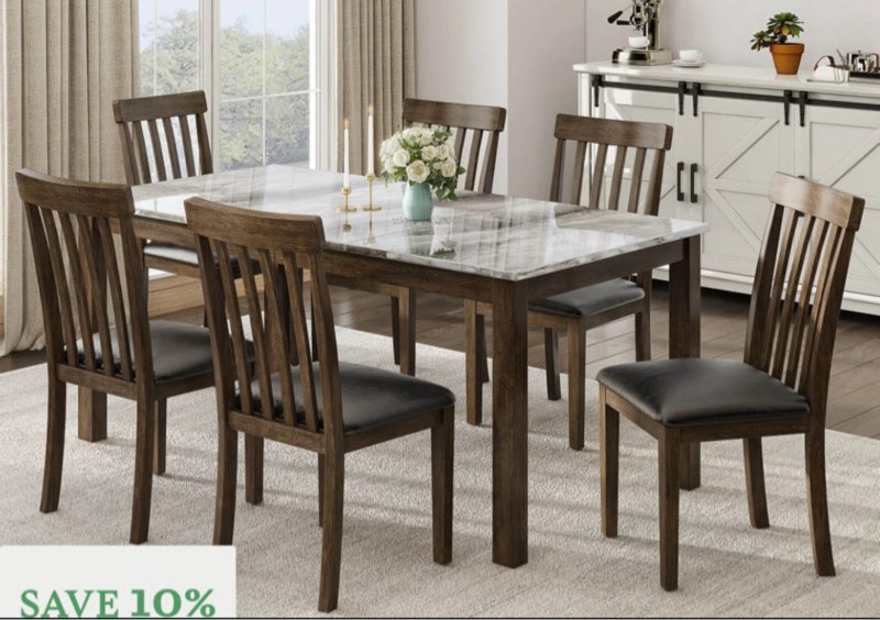 Clay 7-Piece Dining Table Set (Incomplete, Box 2/2 )