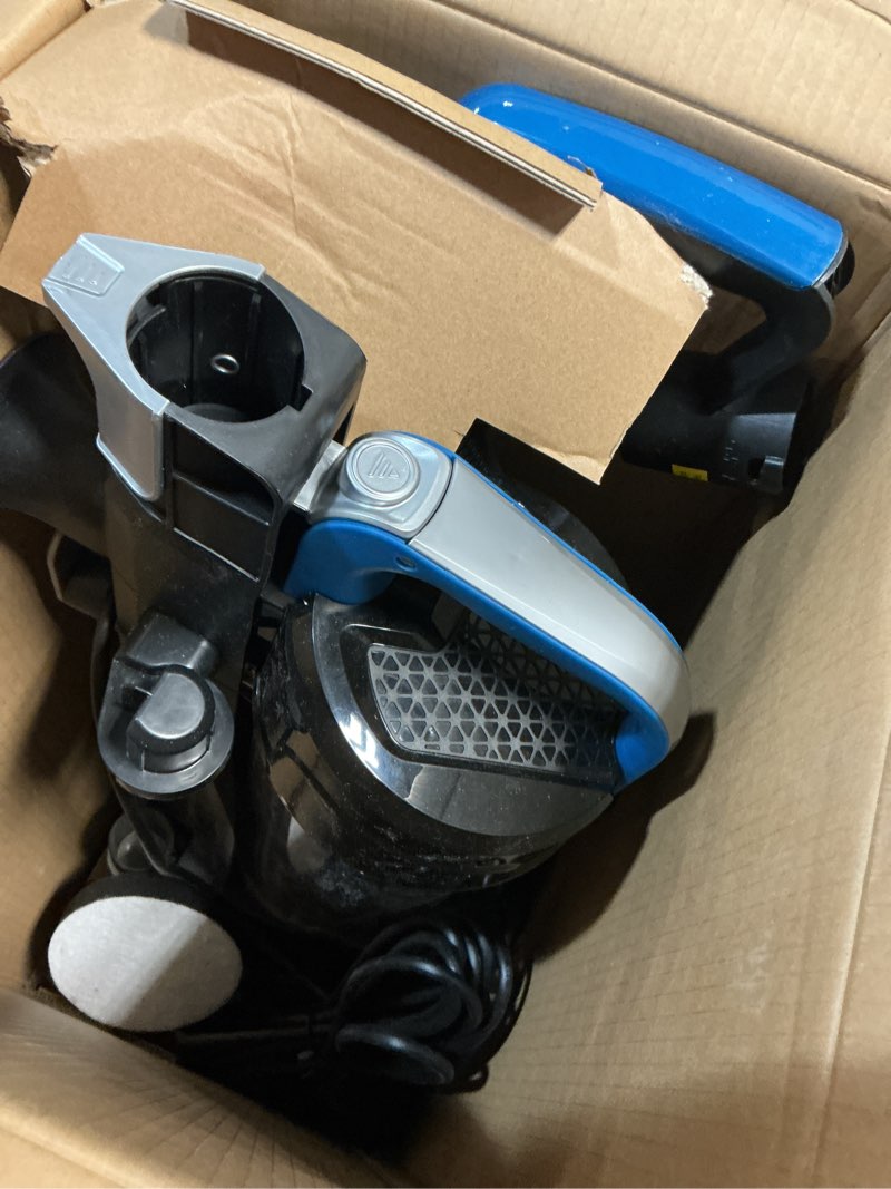 Condition photo showing As Is for eureka airspeed ultra-lightweight compact bagless upright vacuum cleaner, replacement filter, blue