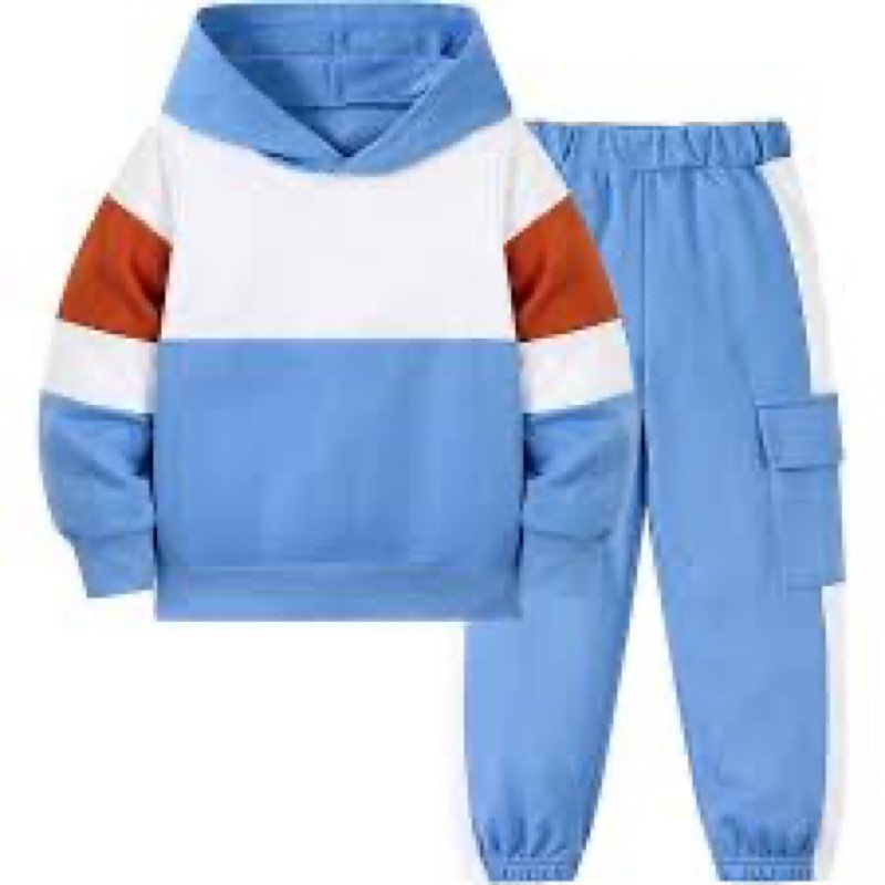 UNICOMIDEA Toddler Boy Clothes Hoodie Sweatsuit Color Block Tops & Cargo Pants Outfit Winter Kids 2pcs Sweatshirt Sets 2-6Y Grey 4-5T