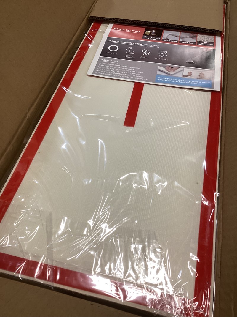 Condition photo showing New/Like New for Art3d Peel and Stick Headboard for Full in Velvet Stone, Pack of 6 Panels Sized 9.84" x 23.62", Soundproof Wall Panels 3D, Upholstered Wall Panel Velvet Pearl Full