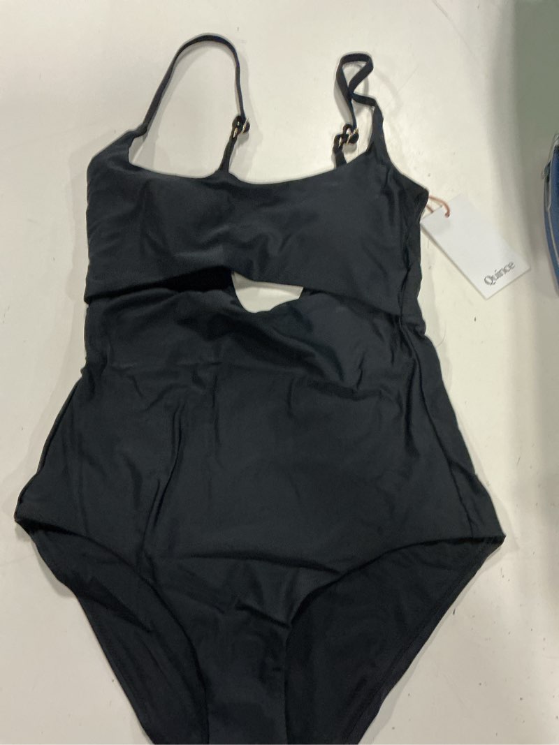 Condition photo showing New/Like New for italian cut out one-piece swimsuit, m, black
