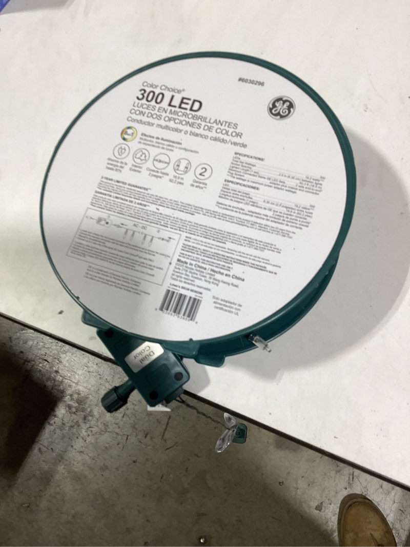 Condition photo showing As Is for GE Color Choice 300 -Count 62.2-ft Multi-function White/Multicolor LED Plug-In Christmas String