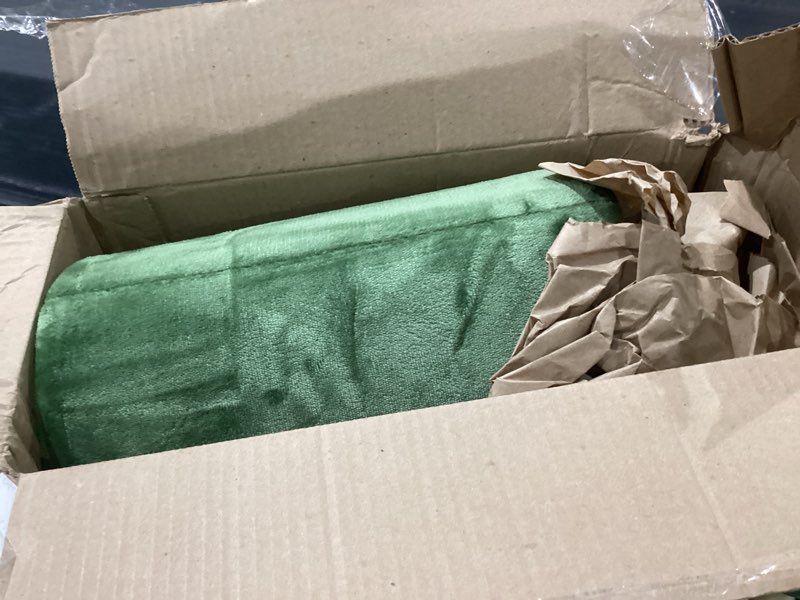 Condition photo showing Good Condition for buganda memory foam bath mat, 70" x 24", ultra soft and non-slip bathroom rugs, water absorbent and machine washable bath rug runner for bathroom, shower, and tub, olive green olive green rectangular 70" x 24"