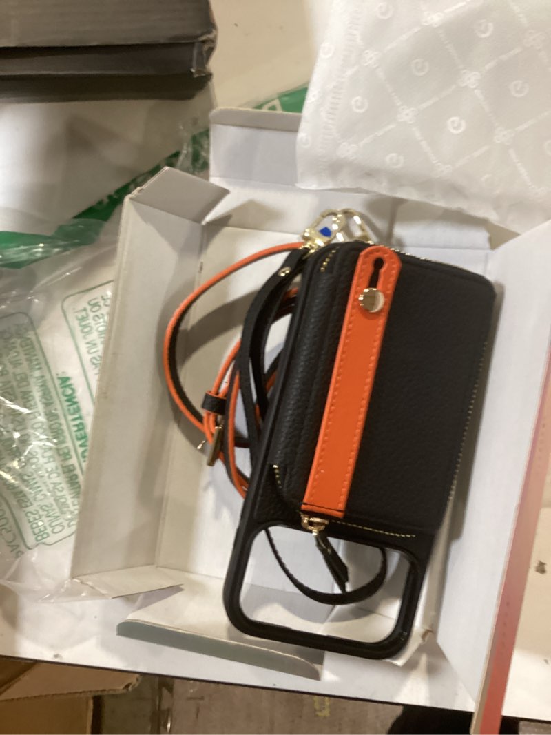 Condition photo showing Good Condition for lameeku for iphone 17 pro max wallet case with crossbody strap, phone grip holder stand wrist strap cover 6.9 inch black iphone 17 pro max 6.9'' black