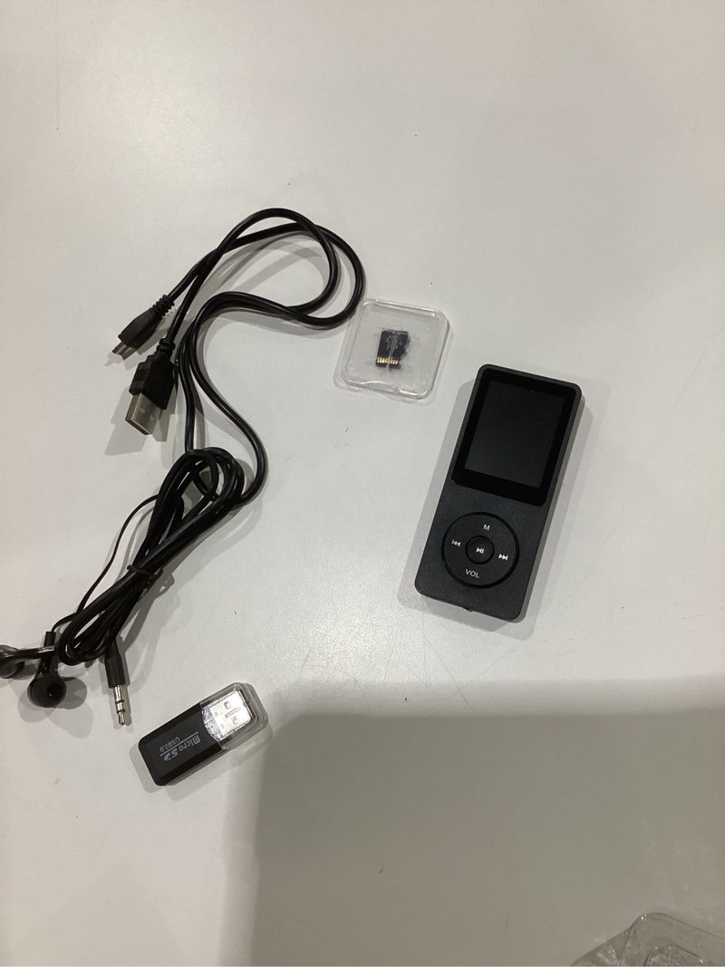 Condition photo showing As Is for 128GB MP3 Player,with Bluetooth 5.2, Music Player with Built-in HD Speaker, Voice Recorder, HiFi Sound, E-Book, Earphones Included black, NOT TESTED