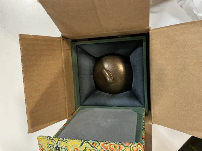 Condition photo showing New/Like New for handmade ceramic incense burner with lid - ash catcher for zen meditation, yoga & altar, elegant spiritual gift, room decor, gilt, jdhavmos