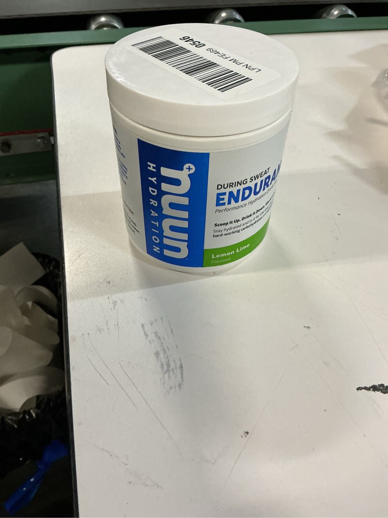Condition photo showing Good Condition for ( ( Exp/03/2026) Nuun Hydration Endurance Powder, Lemon Lime, Workout Support,5 Essential Electrolytes for Hydration + Carbohydrates, Vegan, Non-GMO, (16 Servings - Canister) Lemon Lime 11 Ounce (Pack of 1)