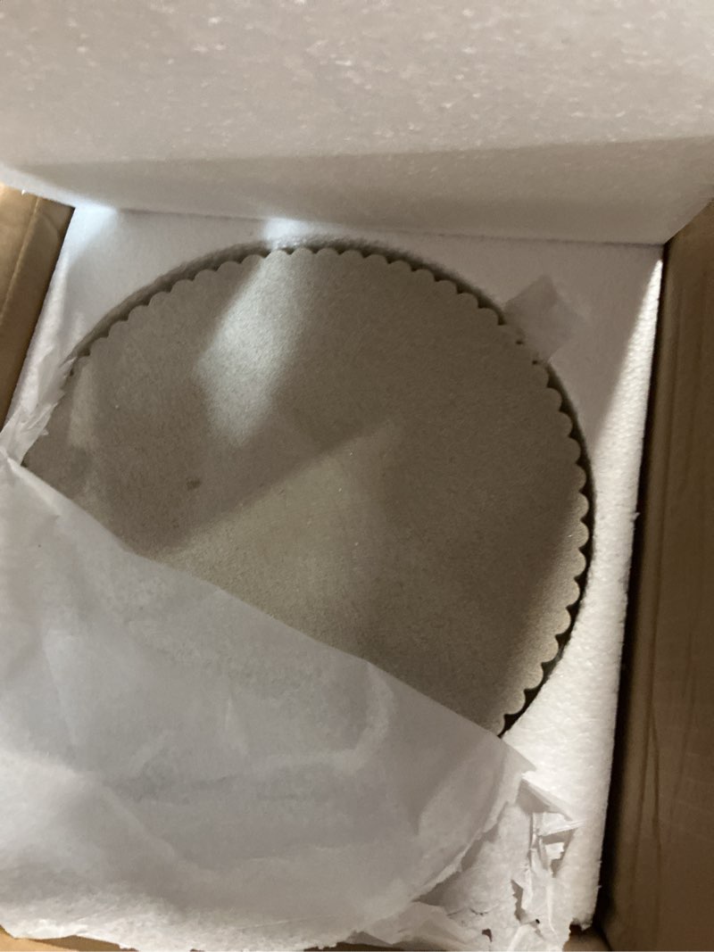 Condition photo showing New/Like New for oakoa decorative tray for decor - coffee table tray for living room - round tray for home decor - coffee table decor centerpiece - modern minimalist centerpiece beige resin