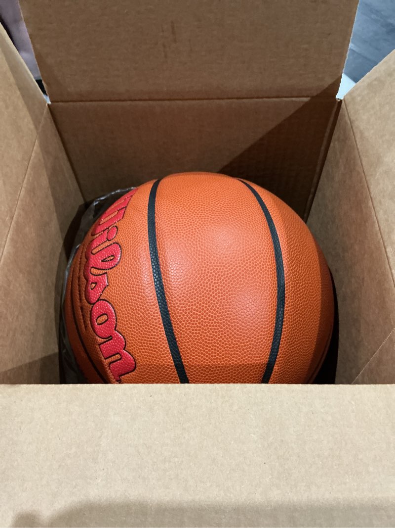 Condition photo showing Good Condition for wilson evolution indoor game basketballs - size 5, size 6 and size 7 scarlet/brown size 7 - 29.5"