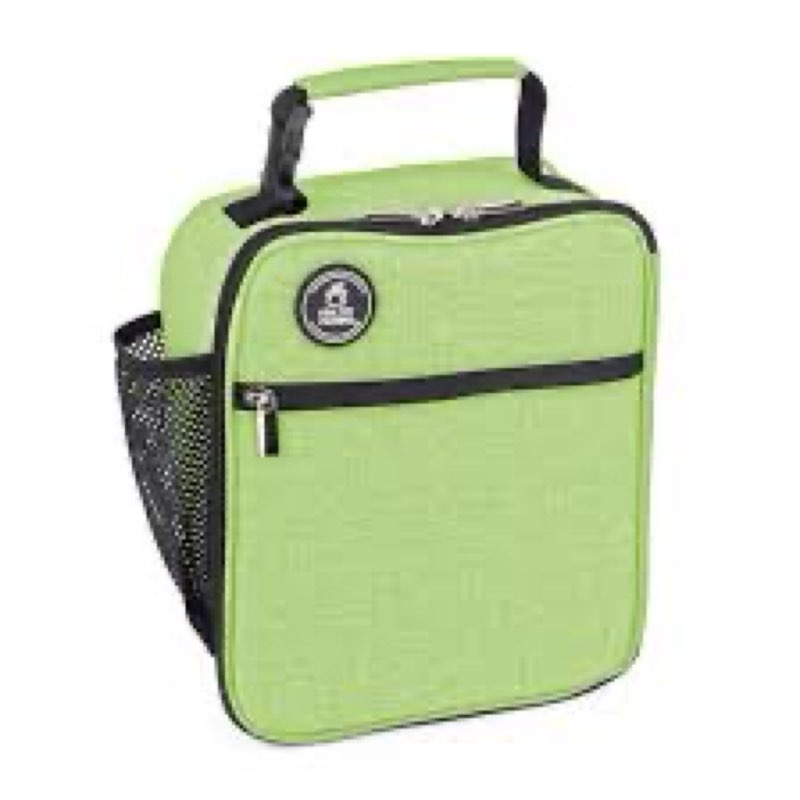 healthy packers insulated lunch bag with water bottle holder (green