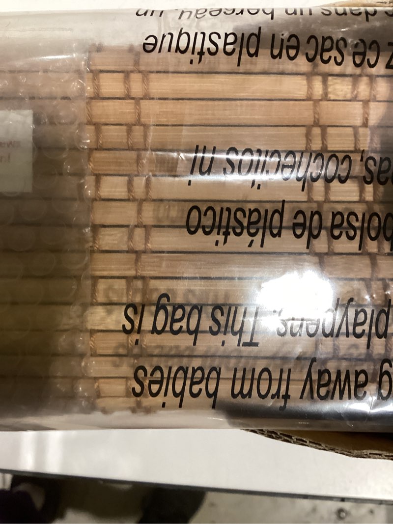 Condition photo showing Good Condition for LazBlinds No Tools No Drill Cordless Bamboo Roman Shades, Light Filtering Window Treatment, Roll Up Bamboo Blinds for Windows 27.5'' W x 48'' H, Ceylon Light Russet Light Filtering-ceylon Light Russet 27.5" W x 48" H