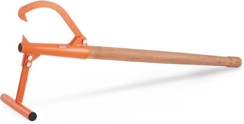VEVOR 46.5\" Timberjack Log Lifter, Adjustable Heavy Duty Log Roller Cant Hook, Log Jack with Wooden 