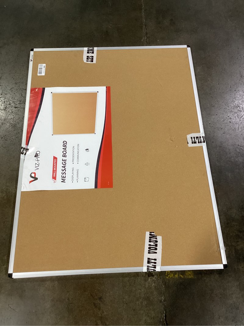 Condition photo showing Good Condition for VIZ-PRO Cork Notice Board, 48 X 36 Inches, Pack of 2, Silver Aluminium Frame 2 Pack 48 X 36 Inches