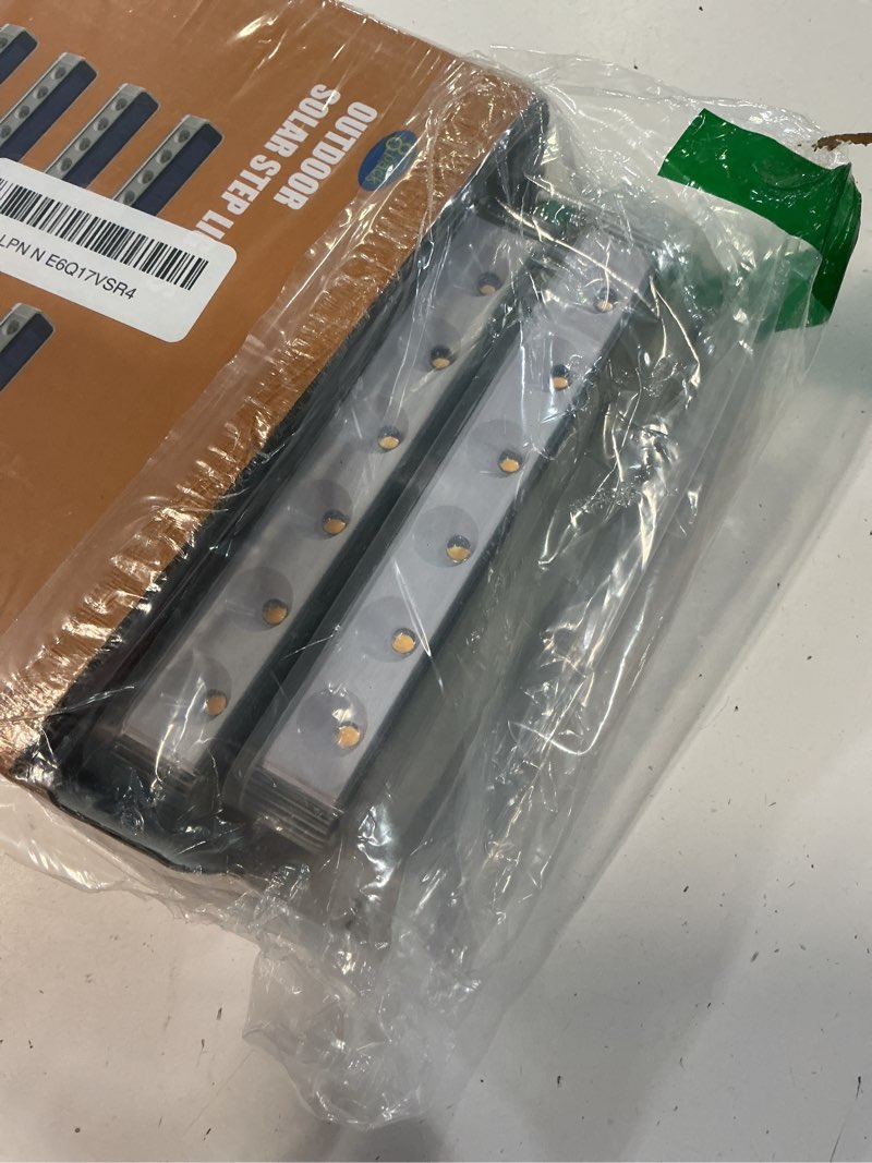 Condition photo showing Good Condition for detarzinled solar step lights for outside 8 pack, 12 leds 2-sided illumination solar stair lights outdoor ip68 waterproof,auto on/off deck lights solar powered for patio,yard,path,walkway (warm white) warm white 8 pack