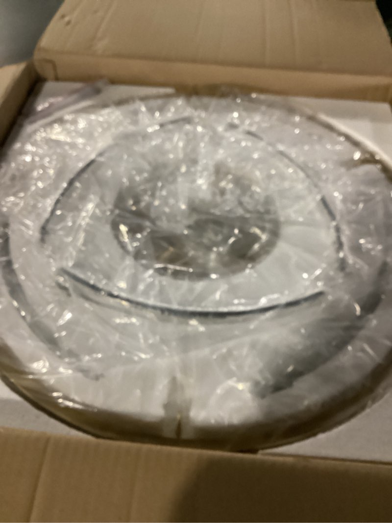 Condition photo showing New/Like New for Modern Dining Room Chandelier, 22 inch Gold Textured Glass Drum Chandelier Luxury Crystal Hanging Lighting for Living Room Foyer Kitchen Island Bedroom