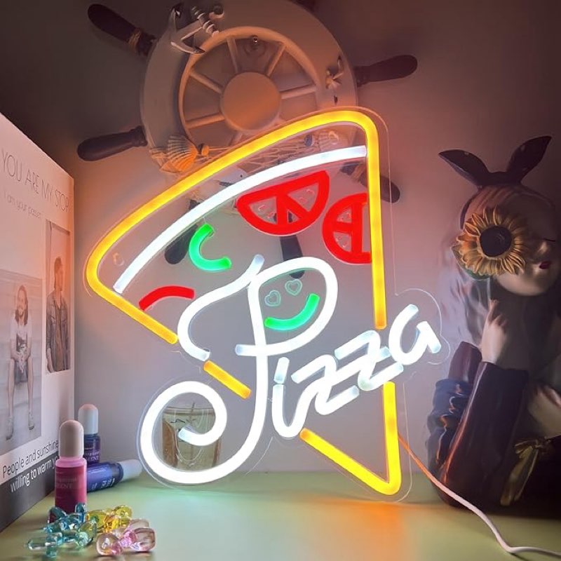 Pizza Neon Sign for Pizza shop, Home, Kitchen, Bedroom, Living Room, Dining Room, Bar, Cafe, Restaurant, Party, Wedding, Birthday?13x12.6inches