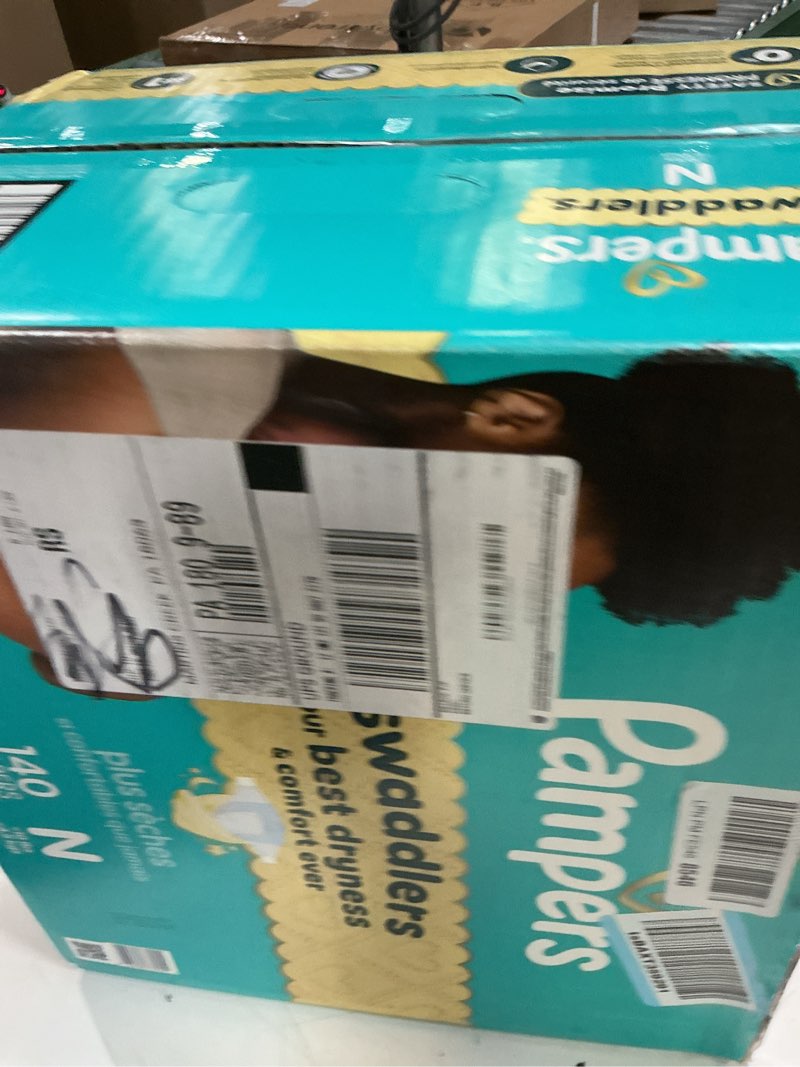Condition photo showing New/Like New for pampers swaddlers diapers, size 0 (up to 10 lbs), 140 count, absorbent, keeps baby dry and comfortable, skin safe disposable baby diaper (packaging may vary) newborn 140
