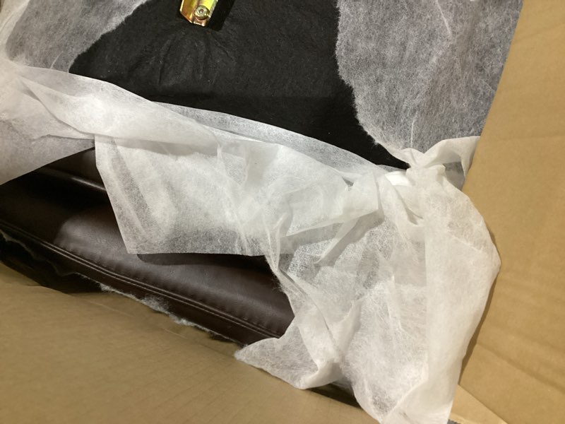 Condition photo showing As Is for calder brown faux leather dual motor power wall hugger recliner this is only box a missing other boxes… not complete… 