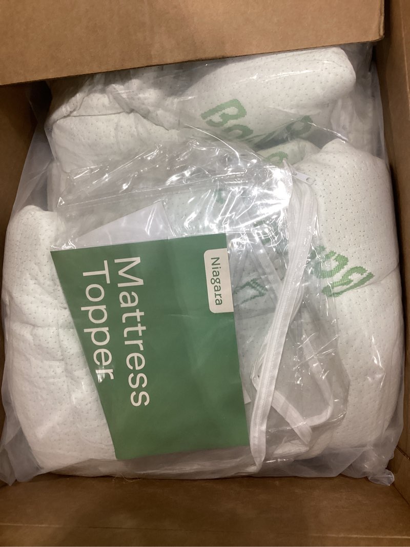 Condition photo showing New/Like New for Ultra Soft Queen Size Mattress Topper - Viscose Made from Bamboo Pillow Top Mattress Pad for Back Pain Relief - Naturally Cooling for Hot Sleepers, Green Green Queen