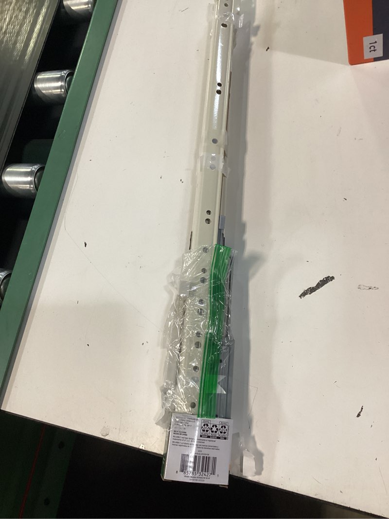 Condition photo showing As Is for reliabilt 22-in 3/4 extension soft close bottom mount european 50-lb load capacity white drawer slide 1-pair (2-pieces)