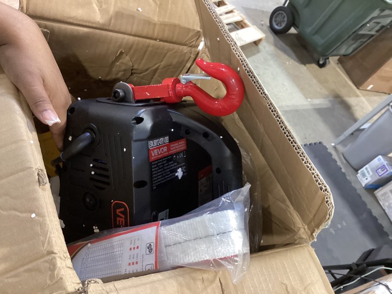 Condition photo showing Good Condition for vevor 2-in-1 electric hoist winch, 1100 lbs capacity, 1500w portable power winch crane, 25 ft liftin