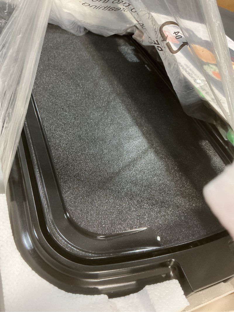 Condition photo showing Good Condition for chefman xl electric griddle with removable temperature control, immersible flat top grill, burger, eggs, pancake griddle, nonstick extra large cooking surface, slide out drip tray, 10 x 20 inch 10" x 20"