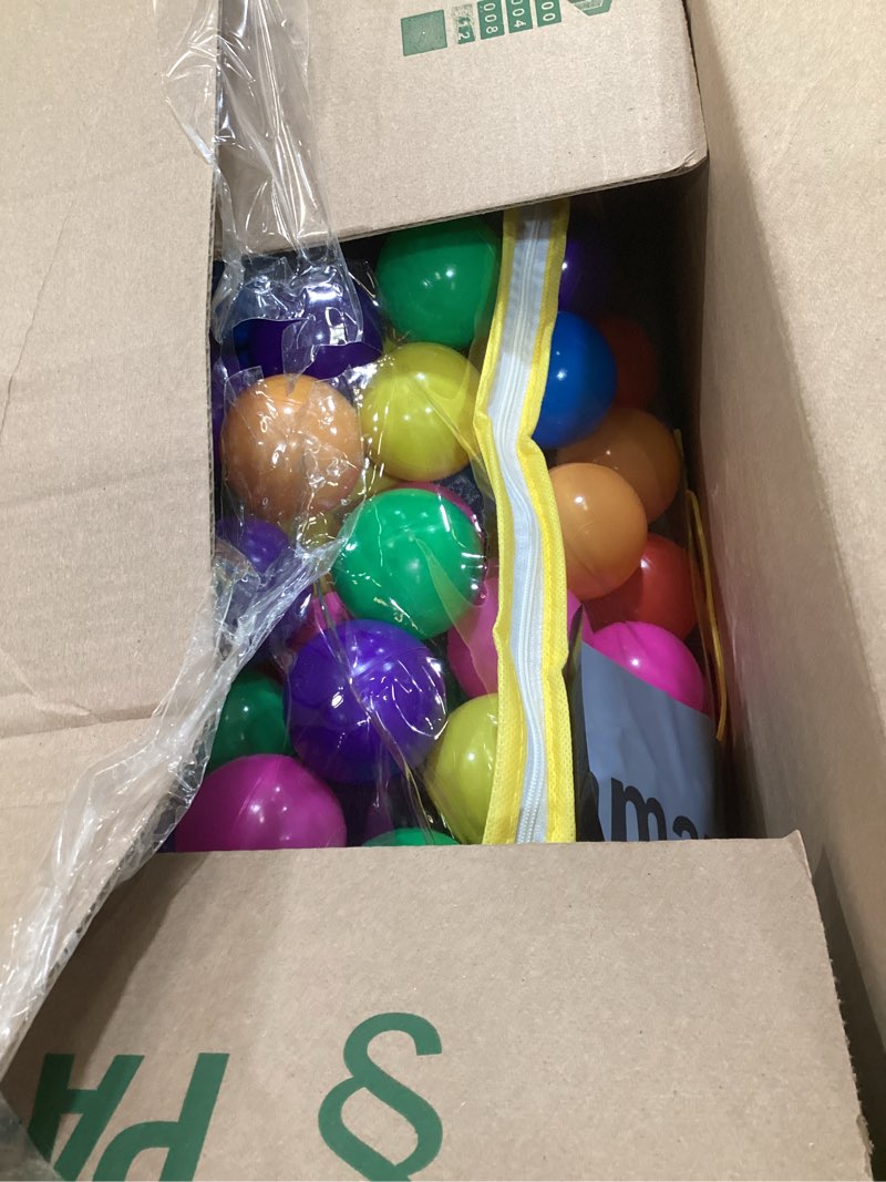 Condition photo showing As Is for ball pit balls phthalate free bpa free crush proof plastic - 7 bright colors in reusable play toys for kids with storage bag 7colors, 200balls