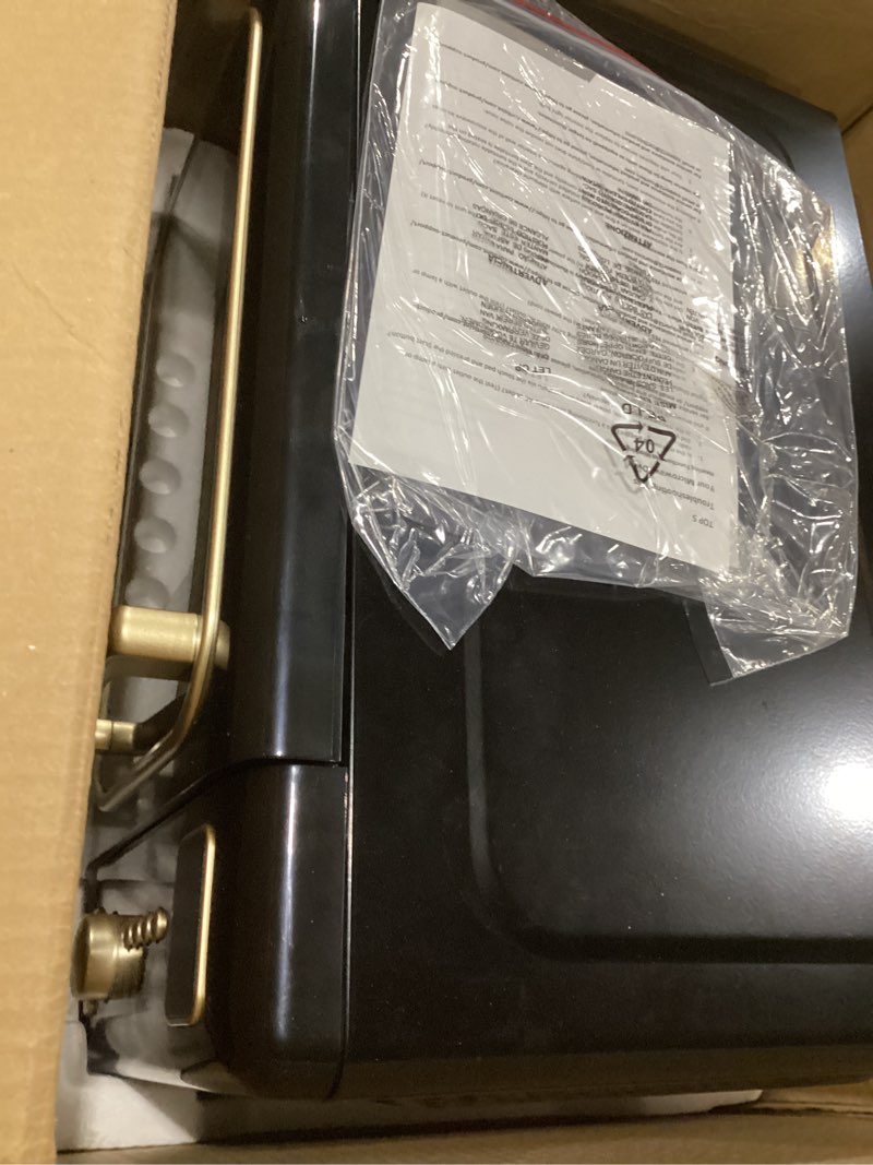 Condition photo showing New/Like New for FRIGIDAIRE EMW788RETRO 0.7 cu. ft. Retro Microwave, Black-Gold Retro Black