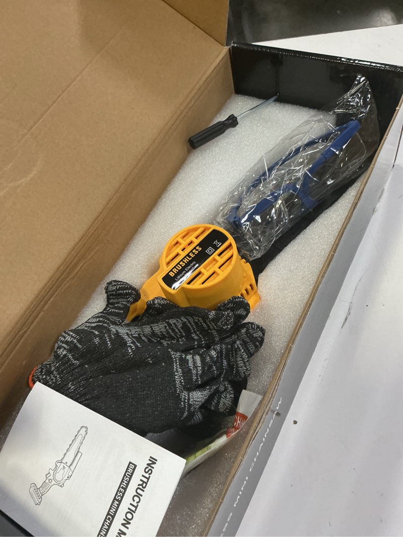 Condition photo showing Good Condition for cordless mini chainsaw 8 inch for dewalt 20v max battery powered (no battery), electric chainsaw, cordless hand chainsaw, portable small rechargeable pruning chain saw for wood cut tree trimming