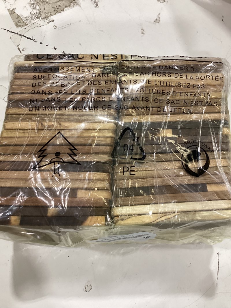 Condition photo showing Good Condition for 48 pieces unfinished wood coasters, 4 inch square acacia wooden coasters for crafts with non-slip silicon dots for diy stained painting wood engraving home decoration