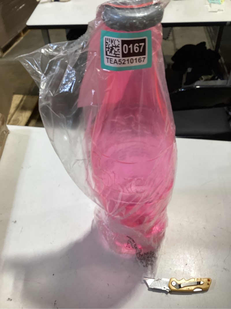 Condition photo showing As Is for coca-cola 21\" neon pink bottle bank