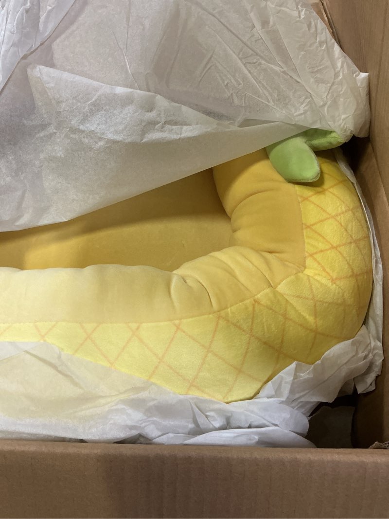 Condition photo showing New/Like New for Squishmallows 24-Inch Maui Pineapple Pet Bed - Medium Ultrasoft Official Squishmallows Plush Pet Bed Medium Yellow Pineapple