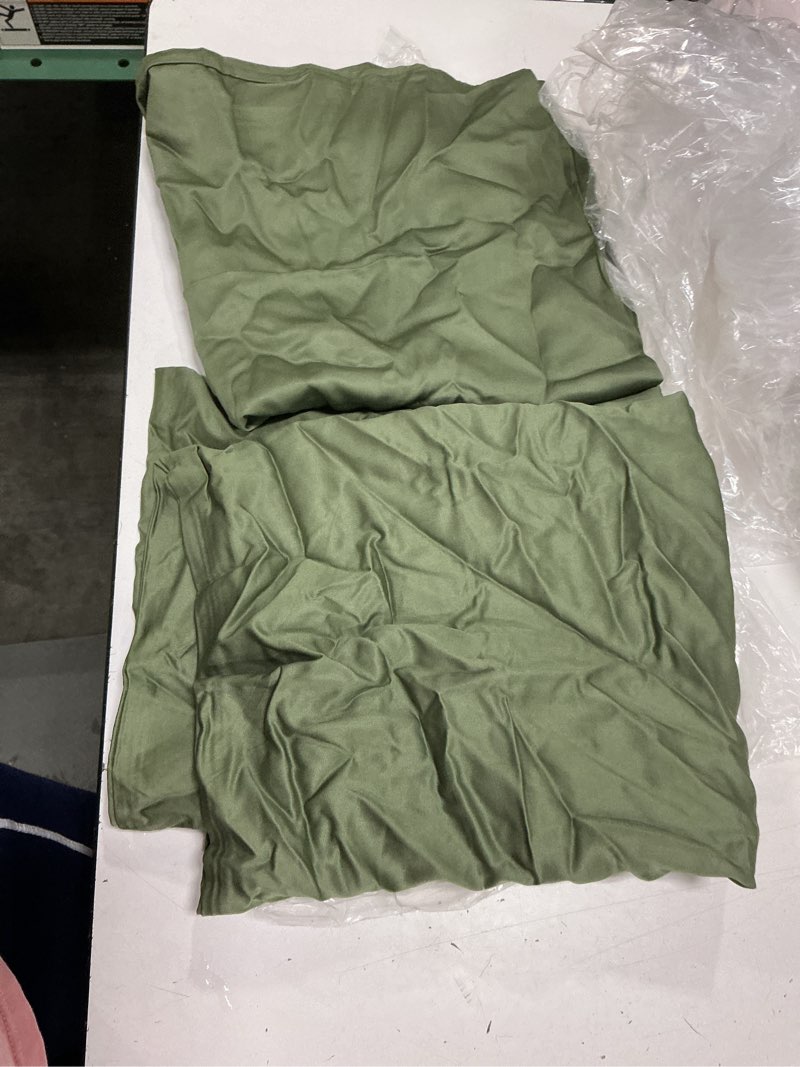 Condition photo showing As Is for quince bamboo sham set olive, king 
