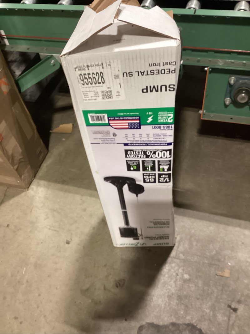 Condition photo showing Good Condition for zoeller 1/2-hp 115-volt 65-gpm cast iron pedestal sump pump
