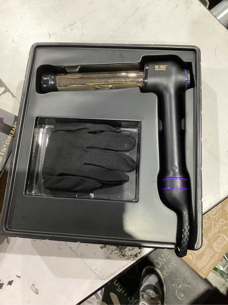 Condition photo showing As Is for Hot Tools Pro Artist 24K Gold Curlbar Curling Wand | Long Lasting, Defined Curls (1-1/4 in) 1-1/4 Inch BARREL