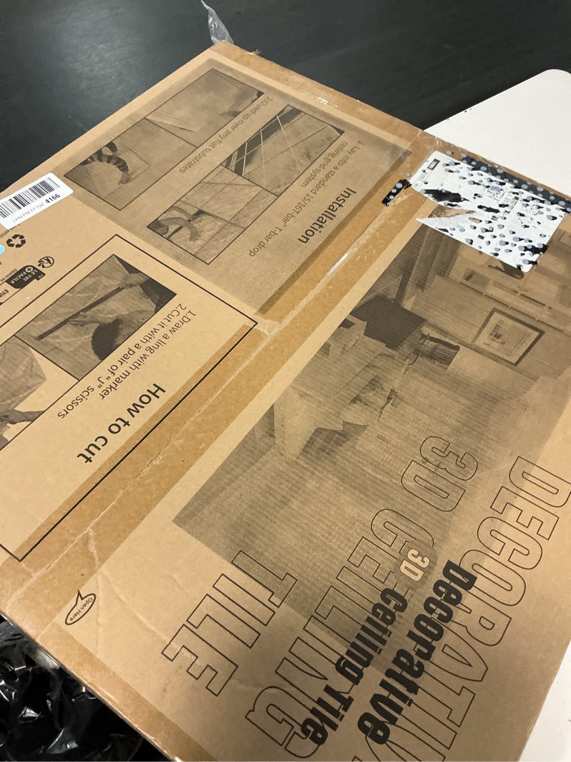 Condition photo showing Good Condition for art3d pvc ceiling tiles, 2'x2' plastic sheet in white (12-pack) 24"x24" white 1 12