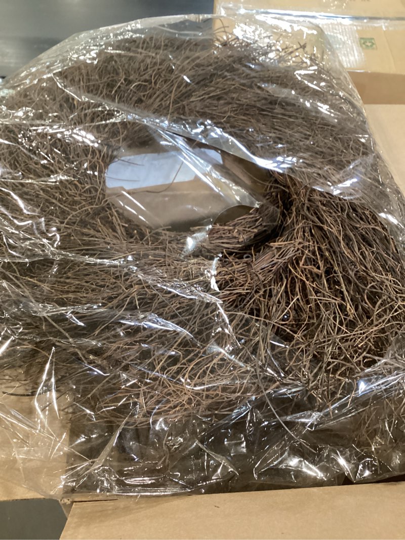 Condition photo showing Good Condition for grapevine or angel vine wreath, often used for diy crafts, seasonal home decor, or front door wall hanging. 