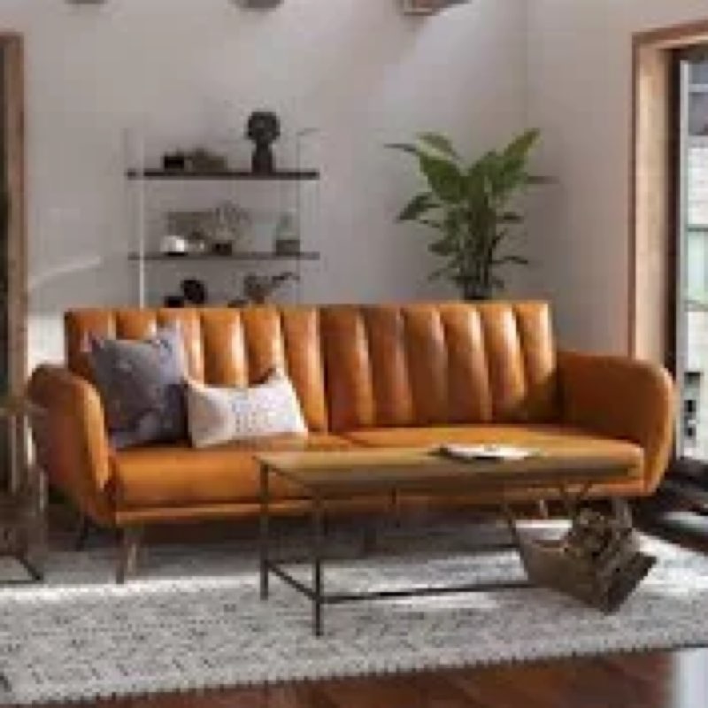 brittany 81.5'' vegan leather convertible sofa