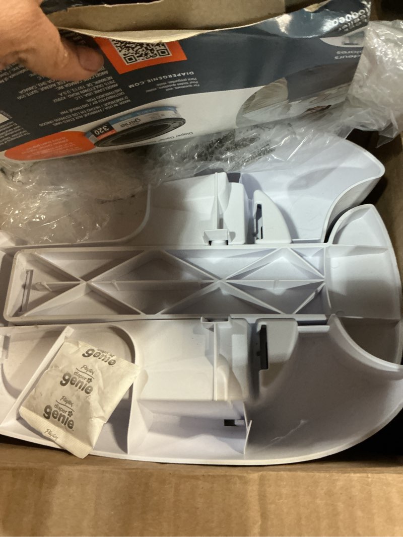 Condition photo showing As Is for Playtex Diaper Genie Complete Pail with Built-In Odor Controlling Antimicrobial, Includes Pail & 1 Refill, White , 8.36 Pound White Pail + 1 Refill