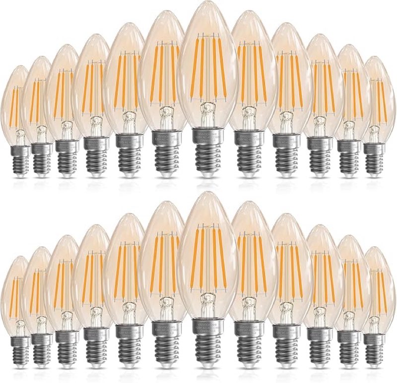 GvvooHome Candelabra Light Bulbs 40 watt Equivalent, E12 LED Bulb Dimmable B10 Candle Light Bulbs, 2