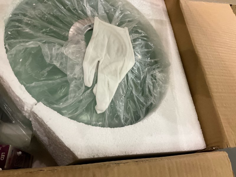 Condition photo showing Good Condition for Bofea-Modern Green Ceiling Light Fixture Vintage Glass Flush Mount Ceiling Light Farmhouse Semi Flush Mount Lights Fixtures with Drum Glass Shade,Green Flush Lamp for Hallway Bedroom Foyer Bathroom