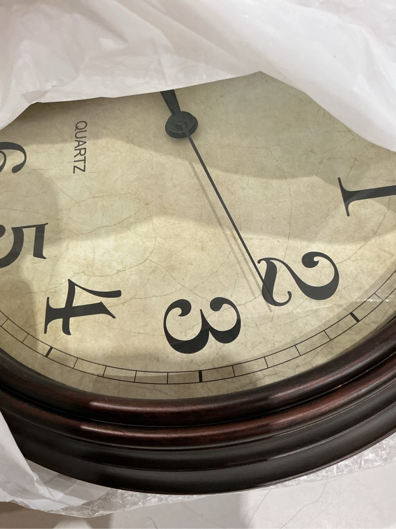 Condition photo showing Good Condition for hylanda wall clock, bronze silent non ticking classic battery operated clocks, decorative for living room, bedrooms, kitchen, office (16 inch) a_bronze 16"
