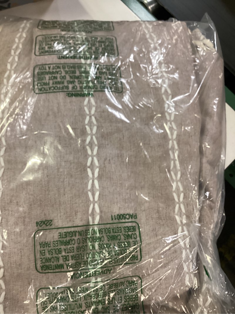 Condition photo showing Good Condition for brown boho blackout curtains 2 panels 63 inch for living room bedroom, warm taupe linen texture farmhouse curtains with tassels and white cotton embroidery vintage rustic country western brown 52"w x 63"l (pack of 2)