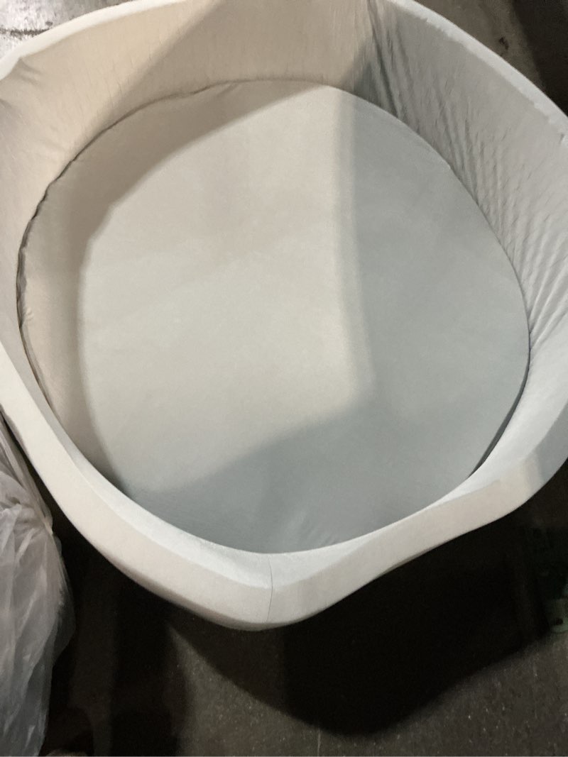 Condition photo showing As Is for foam ball pit, 47.2"x 13.8" large ball pits for toddlers, soft round kiddie baby playpen ball pool for kids, ideal gift for babies indoor and outdoor game, grey, (balls not included) 47.24 in grey
