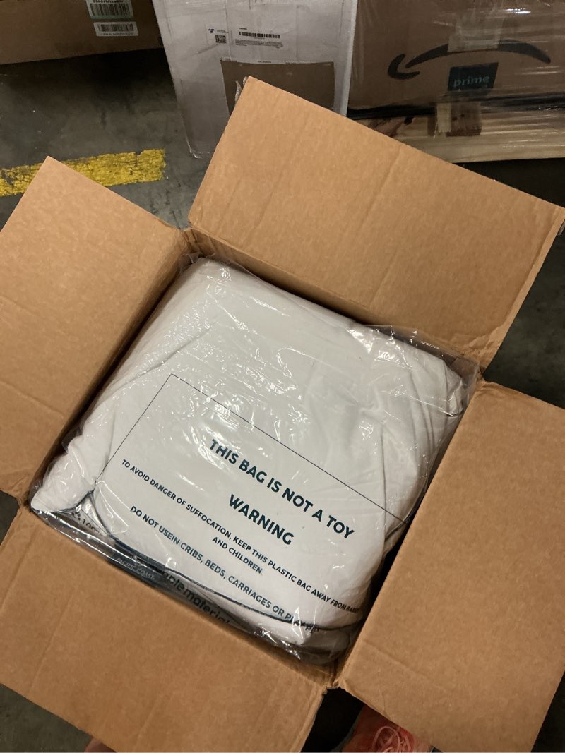 Condition photo showing As Is for pacific coast bed pillow, luxury hotel goose feather and down firm pillow for sleeping with 100% cotton shell, soft and supportive king (pack of 2)