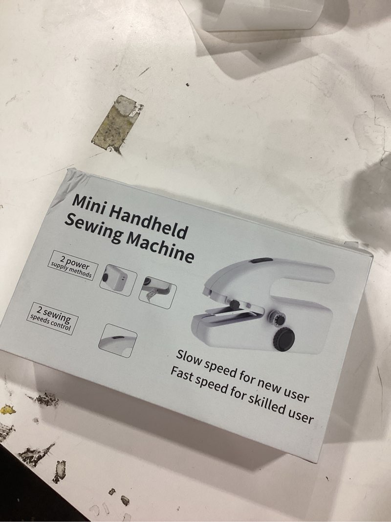 Condition photo showing Good Condition for Handheld Sewing Machine for Beginners, Portable Mini Sewing Machine with Two Speed Modes, Easy to Operate and Fast Stitch Suitable for Clothes, Fabrics and Quick Home Repairs White